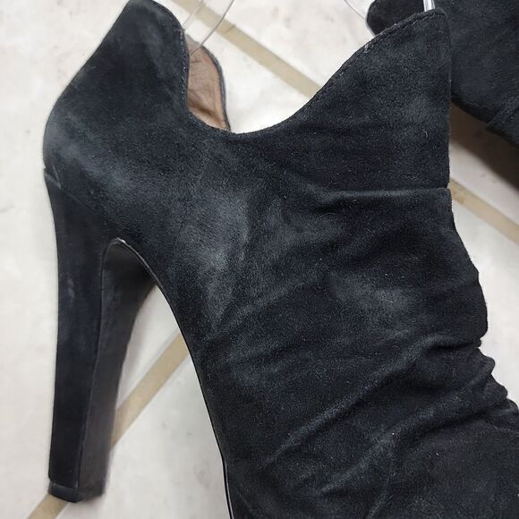 Rosegold Ankle Platform Black Suede Bootie Size 8 / 39 - Picture 11 of 15